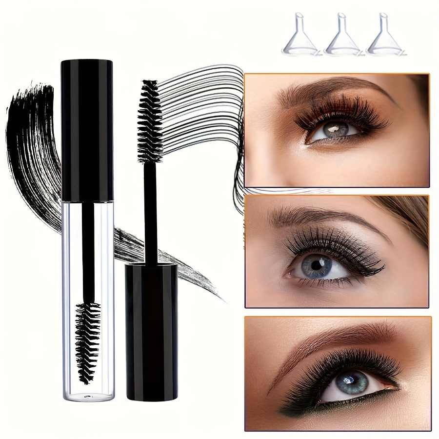 

Tube de Mascara Vide de 10ml avec 3 Tubes d'Extension de Cils et 3 Entonnoirs, Bouteille de Conteneur de Mascara Portable et Rechargeable pour et