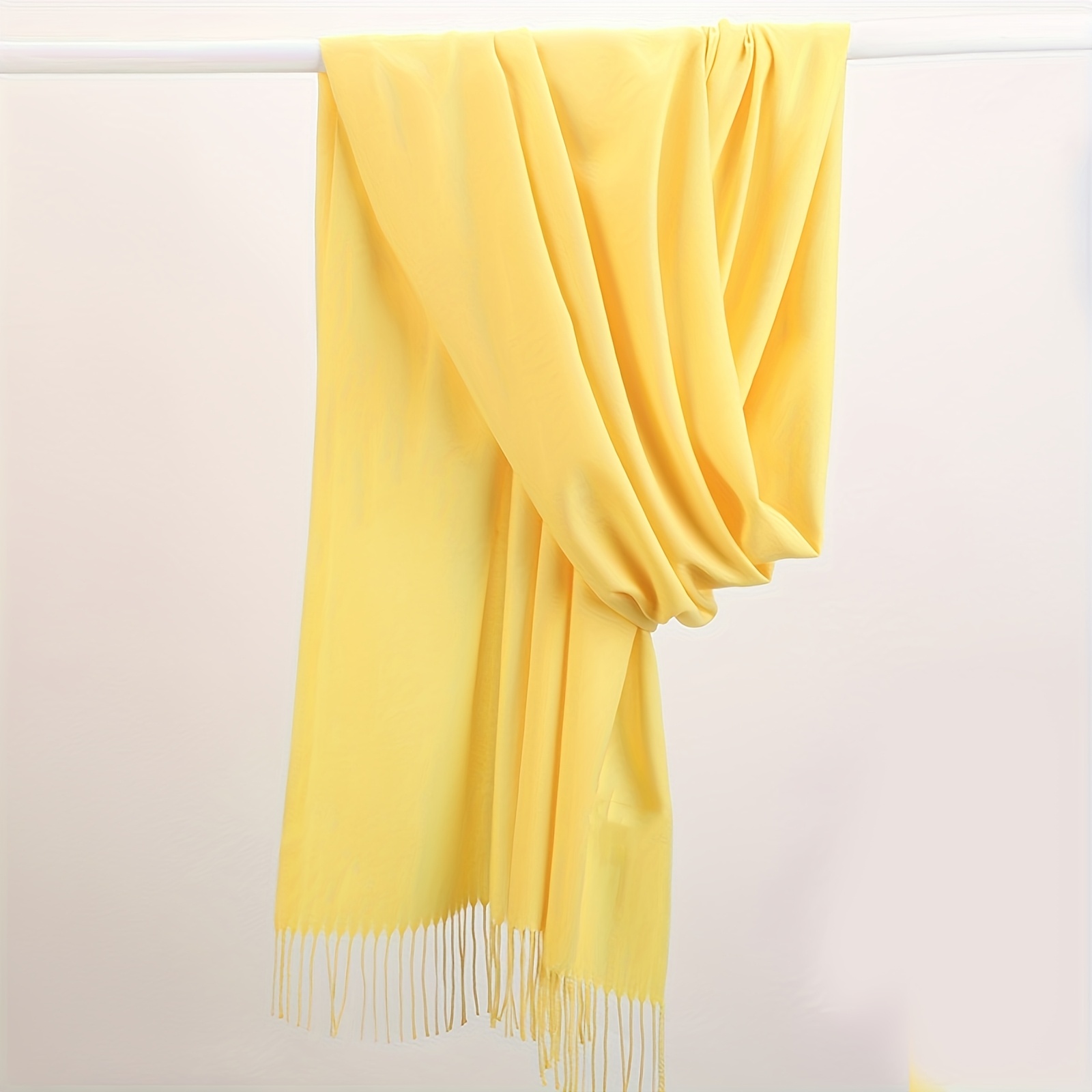 Image of 200x70 Unisex Solid Color Scarf, Women's Shawl, Wrap, Autumn/winter, Neutral, Headscarf, Soft, Spring/summer