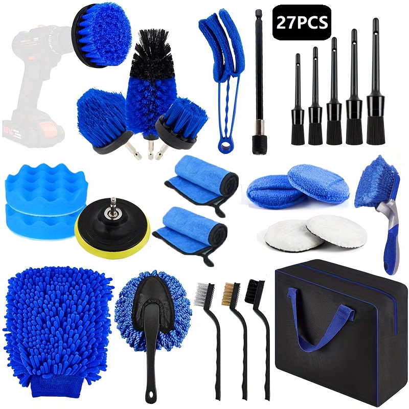 

27pcs, Car Cleaning Kit, Wash Kit, Car Cleaning Brush, Detailing Kit, Wash Brush, Detailing Brush, Car Detailing Brush, Car Accessories, Cleaning Supplies