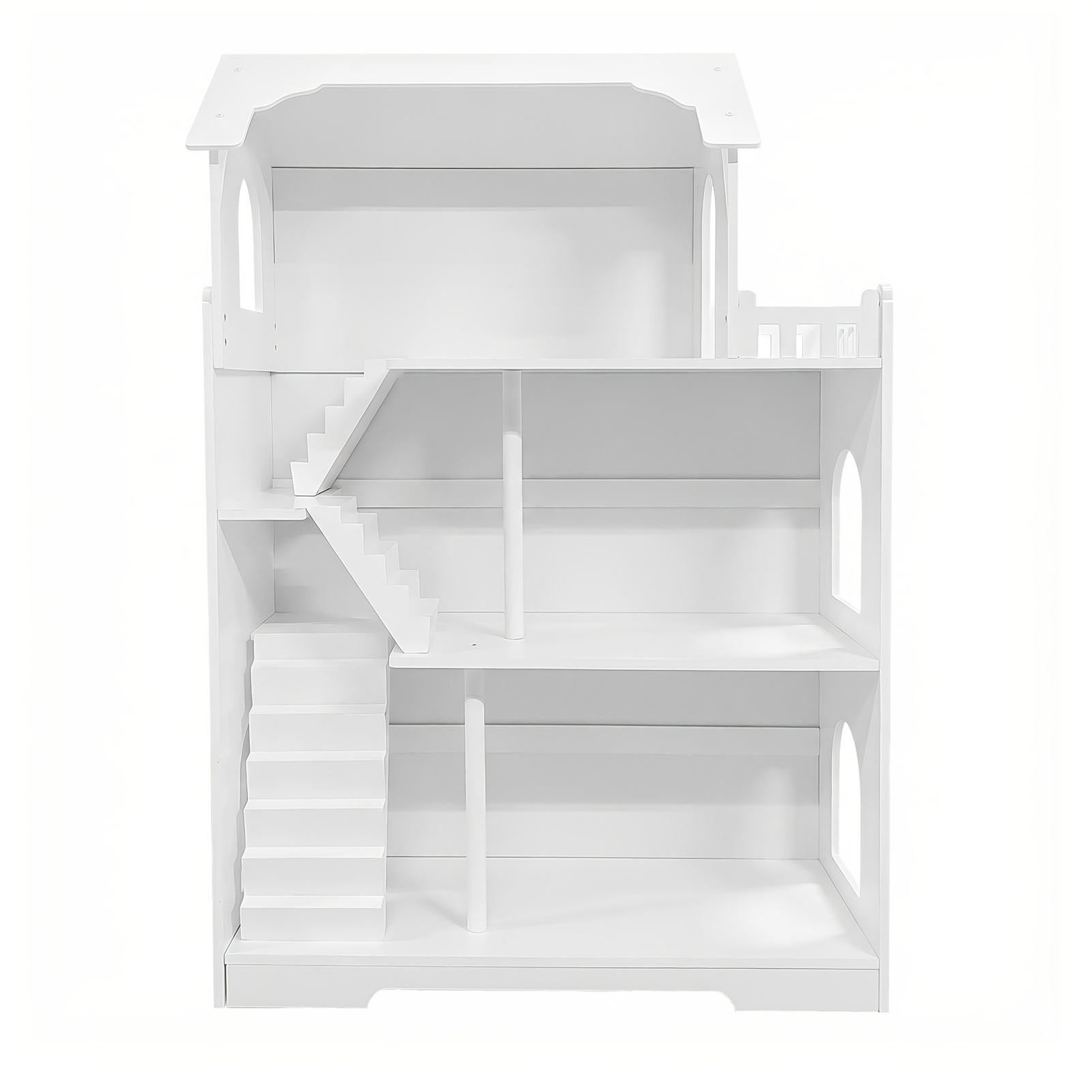 TEMU New Arrival Large Wooden 3-tier Doll House Bookshelf Kids Books Toys Storage Organizer Shelves With Big & Smooth Roof For Bedroom Playroom