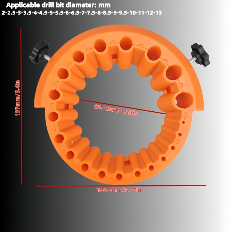 Orodje za ostrenje svedrov za kotni brusilnik, združljivo z zaščitami za kotni brusilnik 115-125 mm in pogosto uporabljene svedre z navojem 2-13