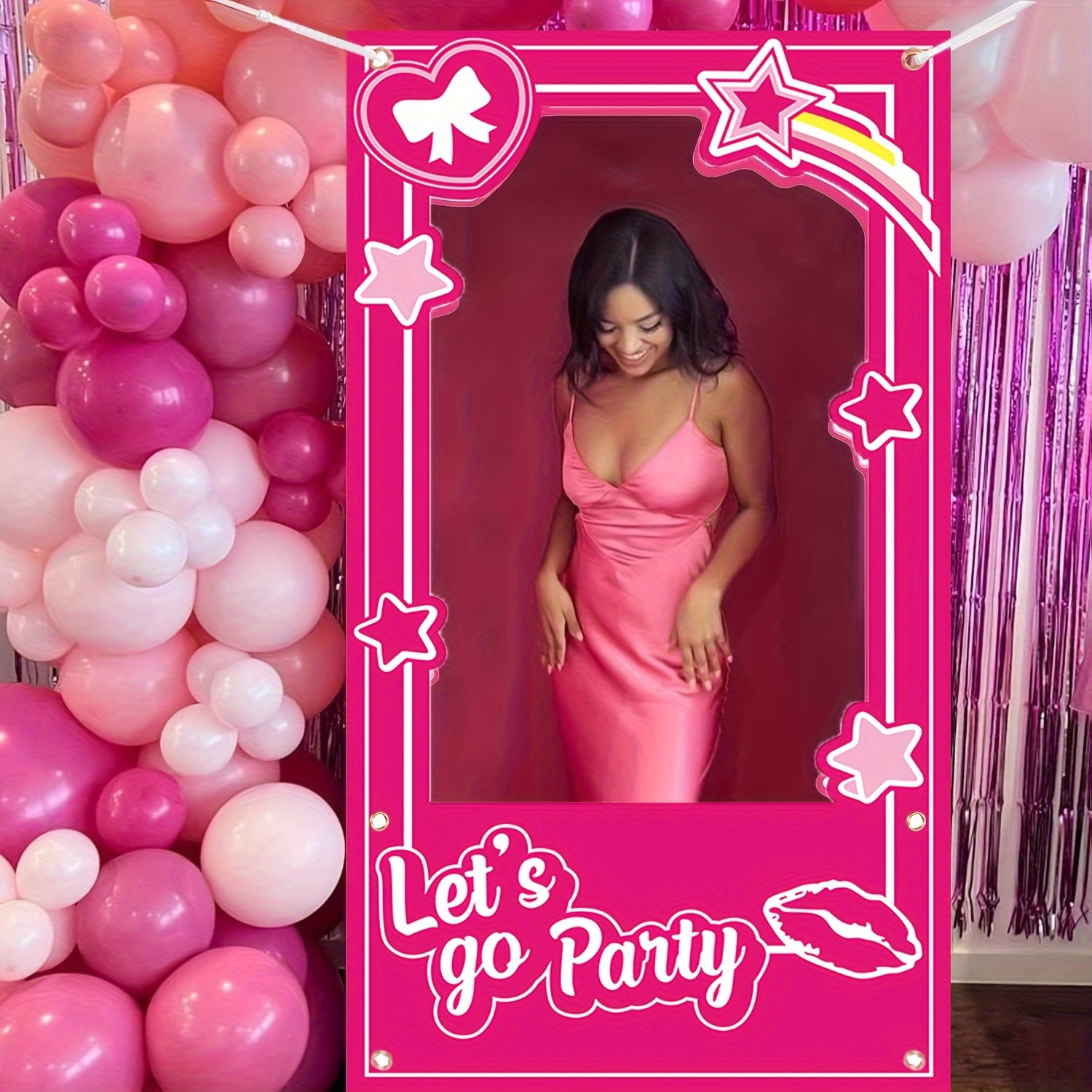 24-piece hot pink bachelorette party photo booth props - princess theme  decorations for women's birthday, engagement celebration & selfie fun,  veils, sashes, crowns, glasses & more for halloween, christmas events &  party