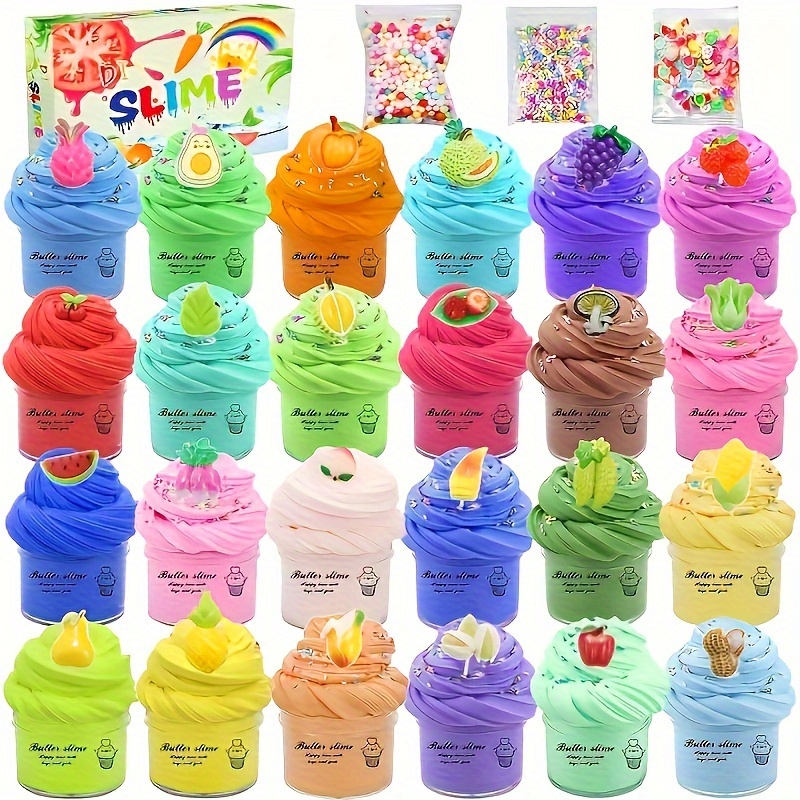 

24-piece Mini Butter Slime Set: Ages 6-8, Super Soft, Non-sticky - Perfect For Celebrations & Birthday Presents