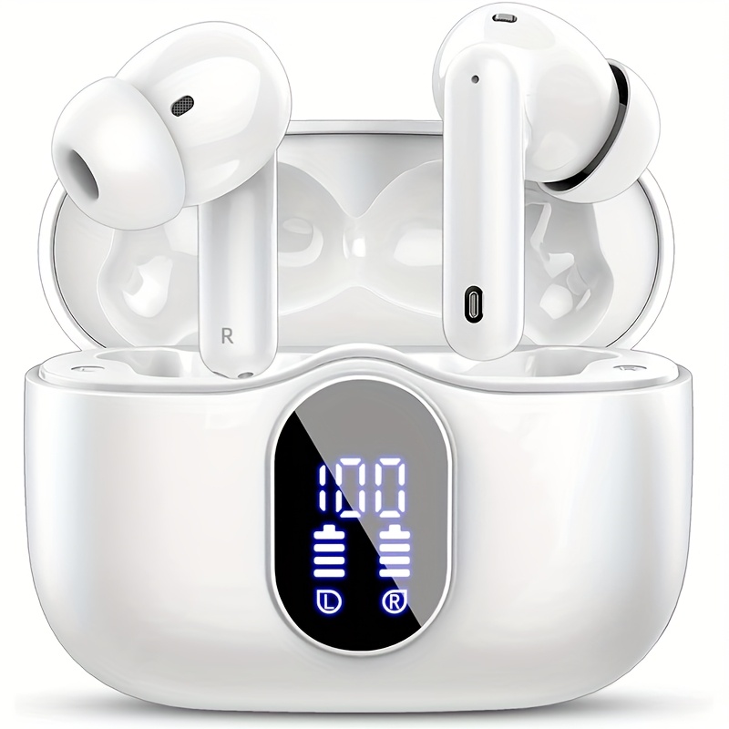 Wireless 5.3 Earbuds With Stereo, 36h Playtime And Led Charging Case, Enc Noise-reducing Mics, Compatible With /ios Devices