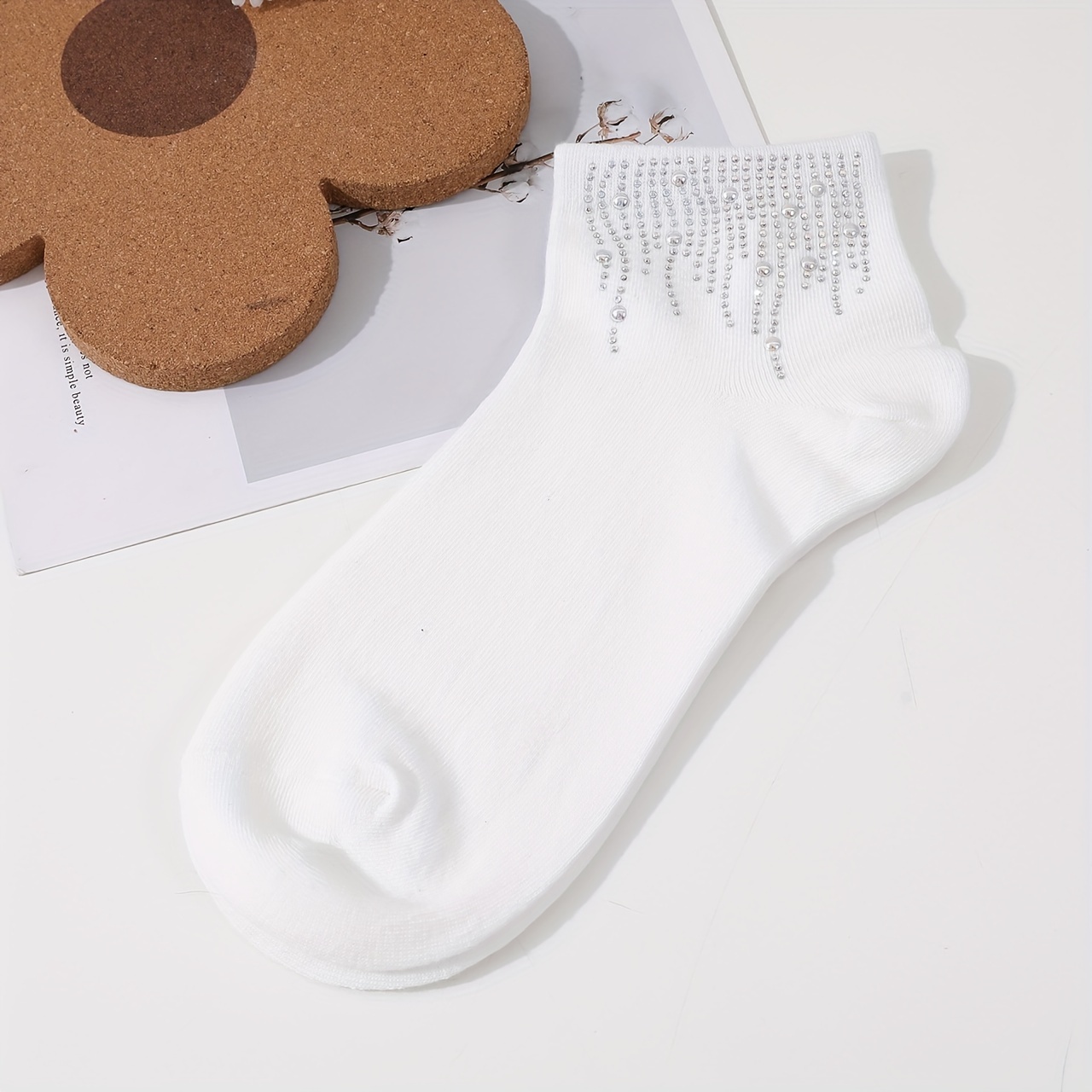 SEFIRST 4 Paires Chaussettes à Volants Pour Femme - Chaussettes Cheville Coton Dentelle Noir Et Blanc
