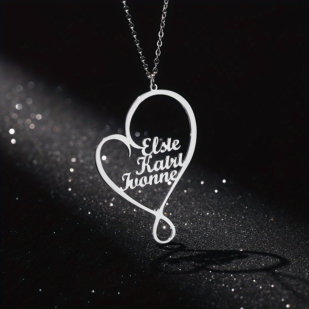 TEMU Personalized Multi-name Necklace For Mother's Day, Valentine's Day, Birthday, Anniversary - Customizable In English