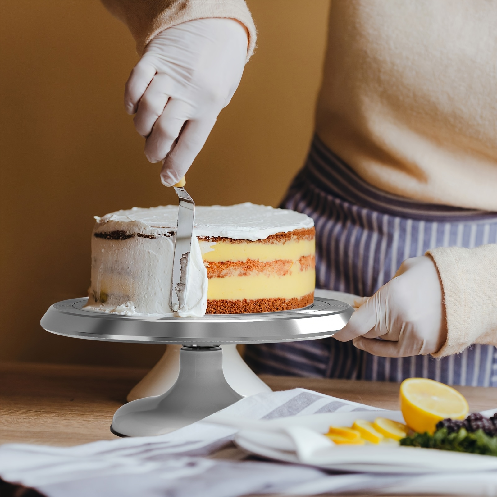 Cake Holder Non Slip Cake Turntable Glass Cake Turntable 12 Inch