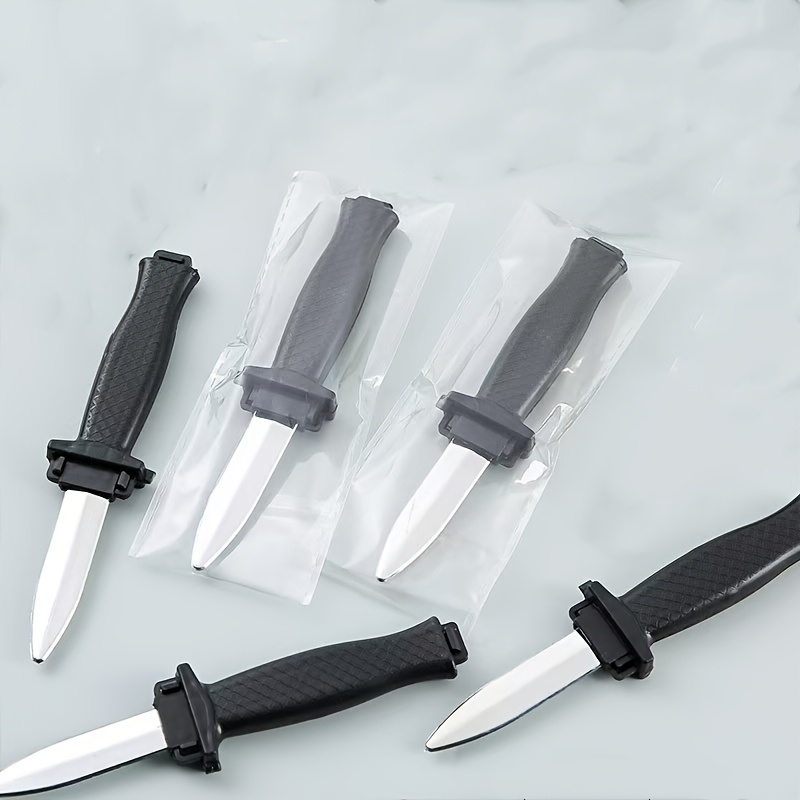 TEMU 5pcs(with Slight ) Creative Mini Prank Props, Retractable Prank Knives, Spring-loaded Prank Knives, Comedy Props, Propschristmas