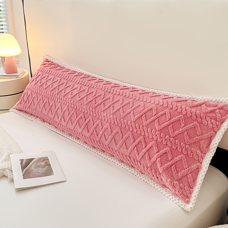 1pc Extended Couple-style Pillowcase, Soft Velvet Decorative Bed Pillowcase, 3d Craft, Textured Velvet Pillow Protector (pillow Insert Not Included)