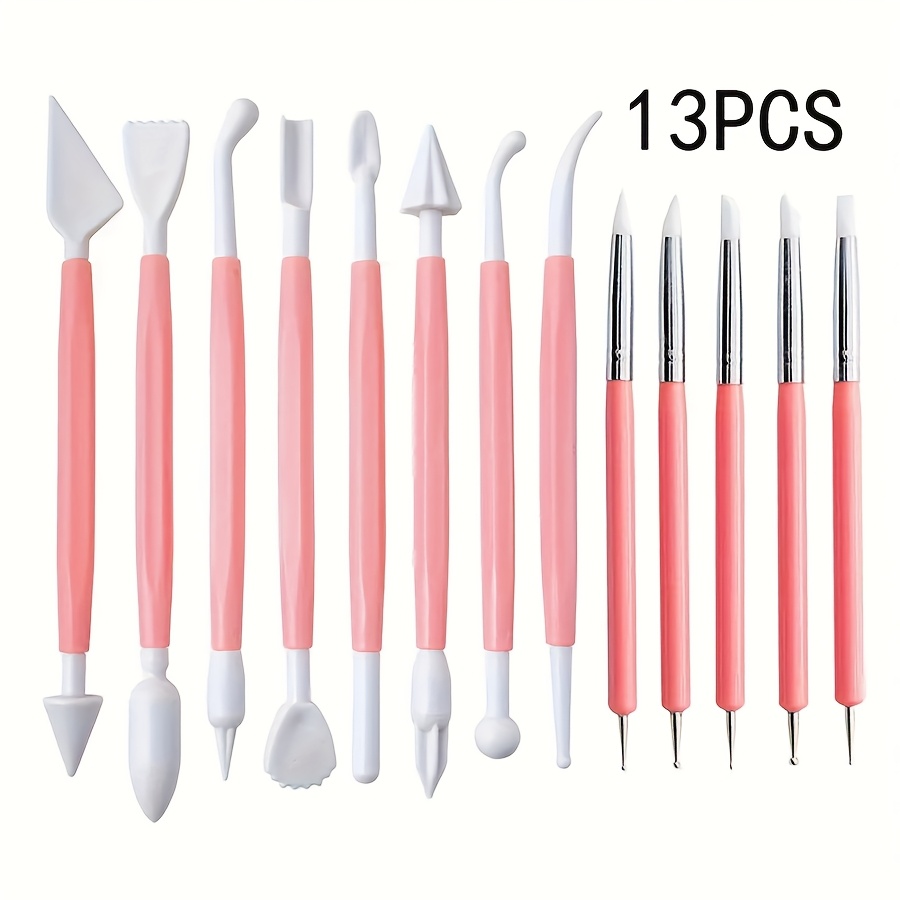 TEMU Ensemble de 13 pièces Dxebig d'outils de sculpture sur à double extrémité avec pointes , adapté pour la poterie, l' polymère, la résine et la