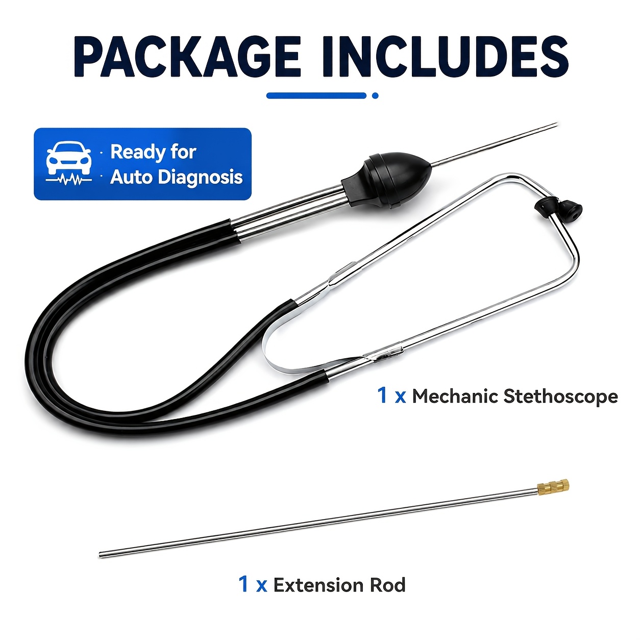 TEMU Stethoscope For Automobile Cylinders Stethoscope Cylinder Inspection Auto Mechanical Stethoscope Tool Automotive Detection Ear-worn - Automotive