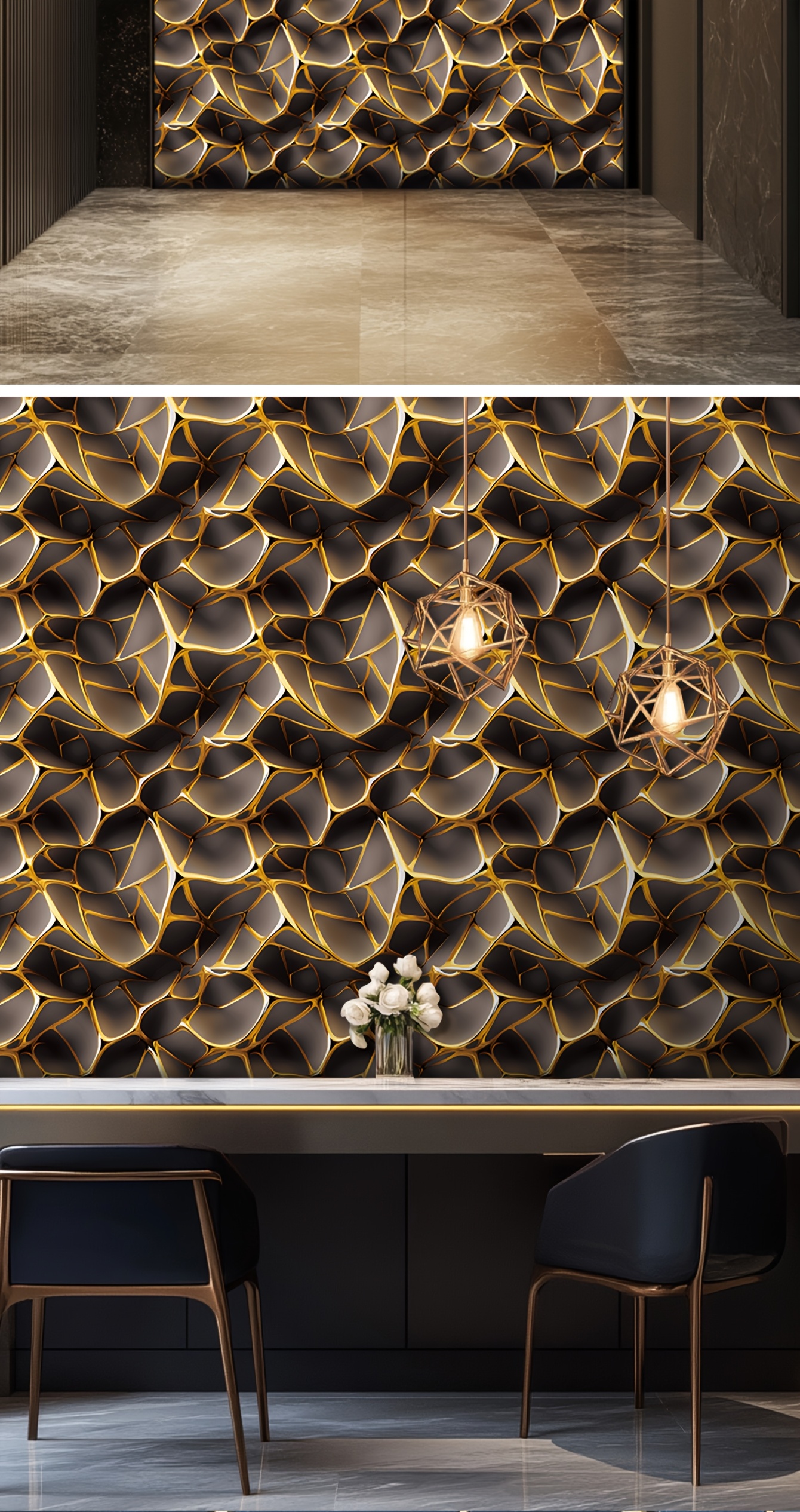 Abstract, Metal, Line, Geometry, Golden, Classic, Wallpaper Peel And Stick Contact Paper Removable Wallpaper, Tear Resistant, 3D, Non Permeable, Waterproof, Stain Resistant, Background Renovation, Self-Adhesive Wallpaper