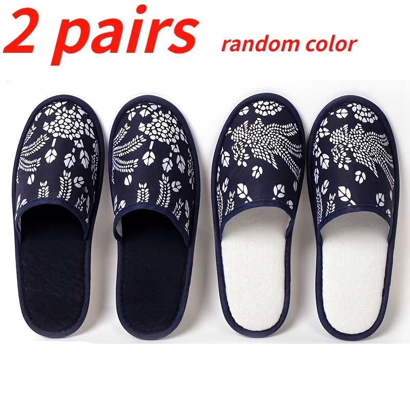 Image of 2pairs Women's Slip-on Slippers - Navy Shoes, Non-slip Eva Sole, Indoor/outdoor Wear, Suitable For Home, Hotel, - Mexican/latin Elegant , Easy-clean Slip-on Style, Women Shoes