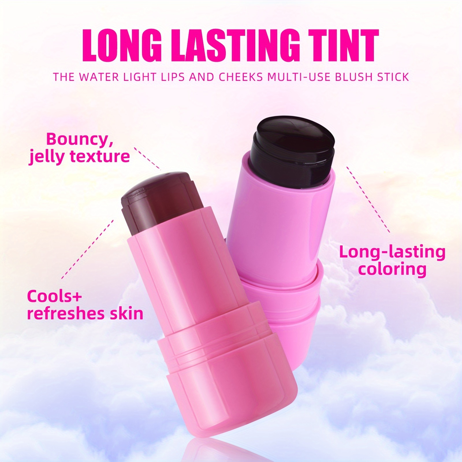 waterproof jelly blush stick dual use lip cheek color easy contouring even skin tone brightening lightweight suitable for all skin tones 5g details 1