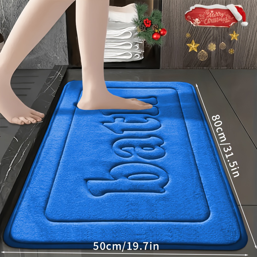 Image of 1 Ultra-absorbent Memory Foam Bath Mat, With Toilet Contour, Soft And Comfortable Floor Mat, Non-slip Foot Mat, Machine Washable Floor Mat, Easy To Dry, Autumn Decoration, Bathroom Decoration Bath