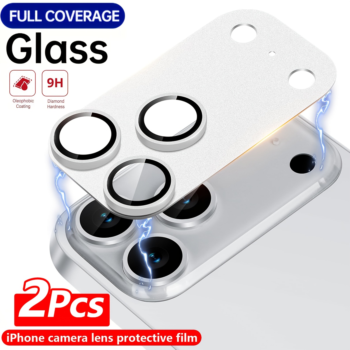 TEMU 2 pezzi Protezioni Fotocamera Borgogna/Blu /// 5 Stili per Iphone 18 Pro Max/18 Pro/17 Pro Max/17 Pro, Vetro Temperato 9H, Forte Adsorbimento,