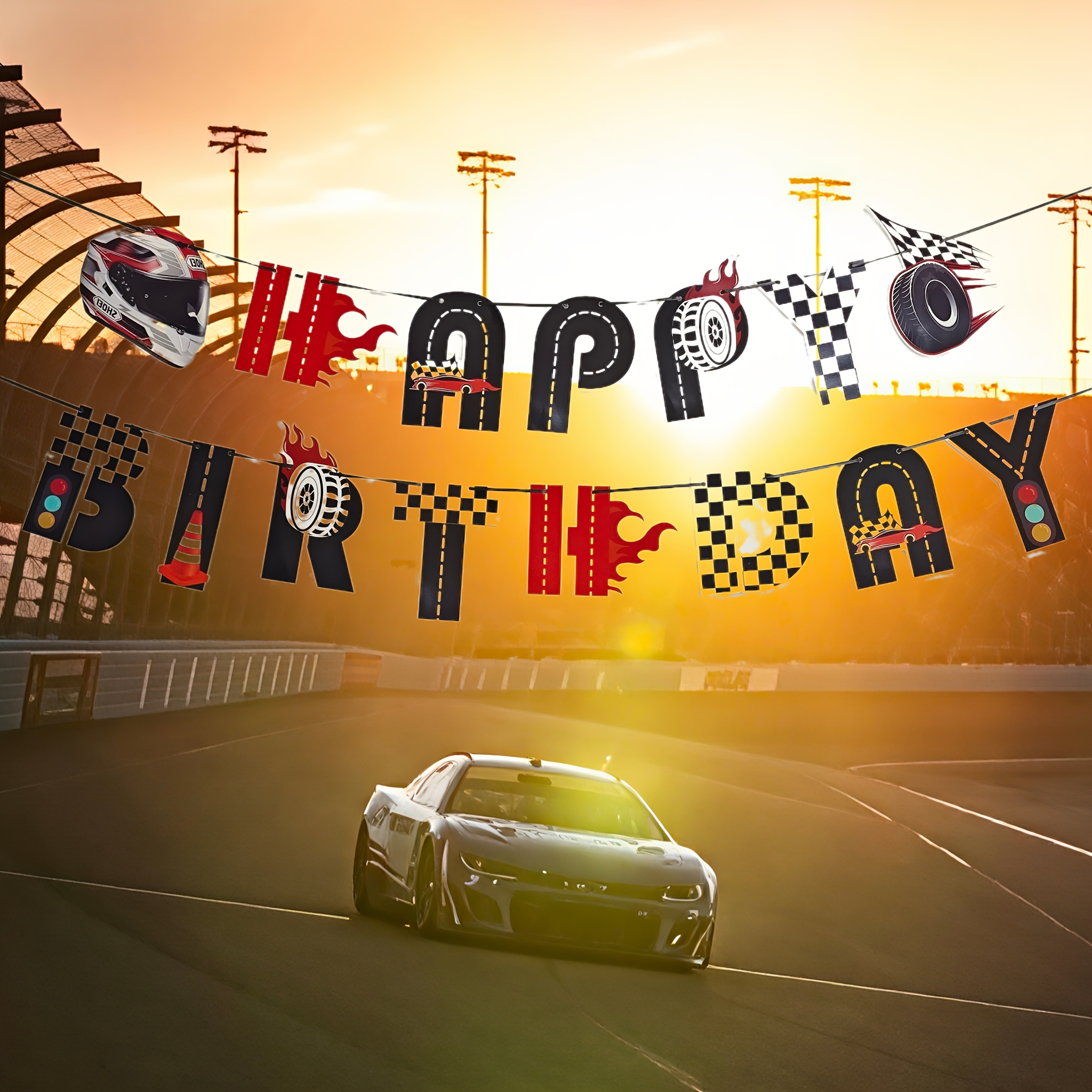 15pcs Theme Party Decoration Set, Thickened Cardboard Banner String, Three-dimensional Effect, Suitable For And Birthdays, Adult Racing Parties, Game Rooms, Shopping Malls And Theme Scenes
