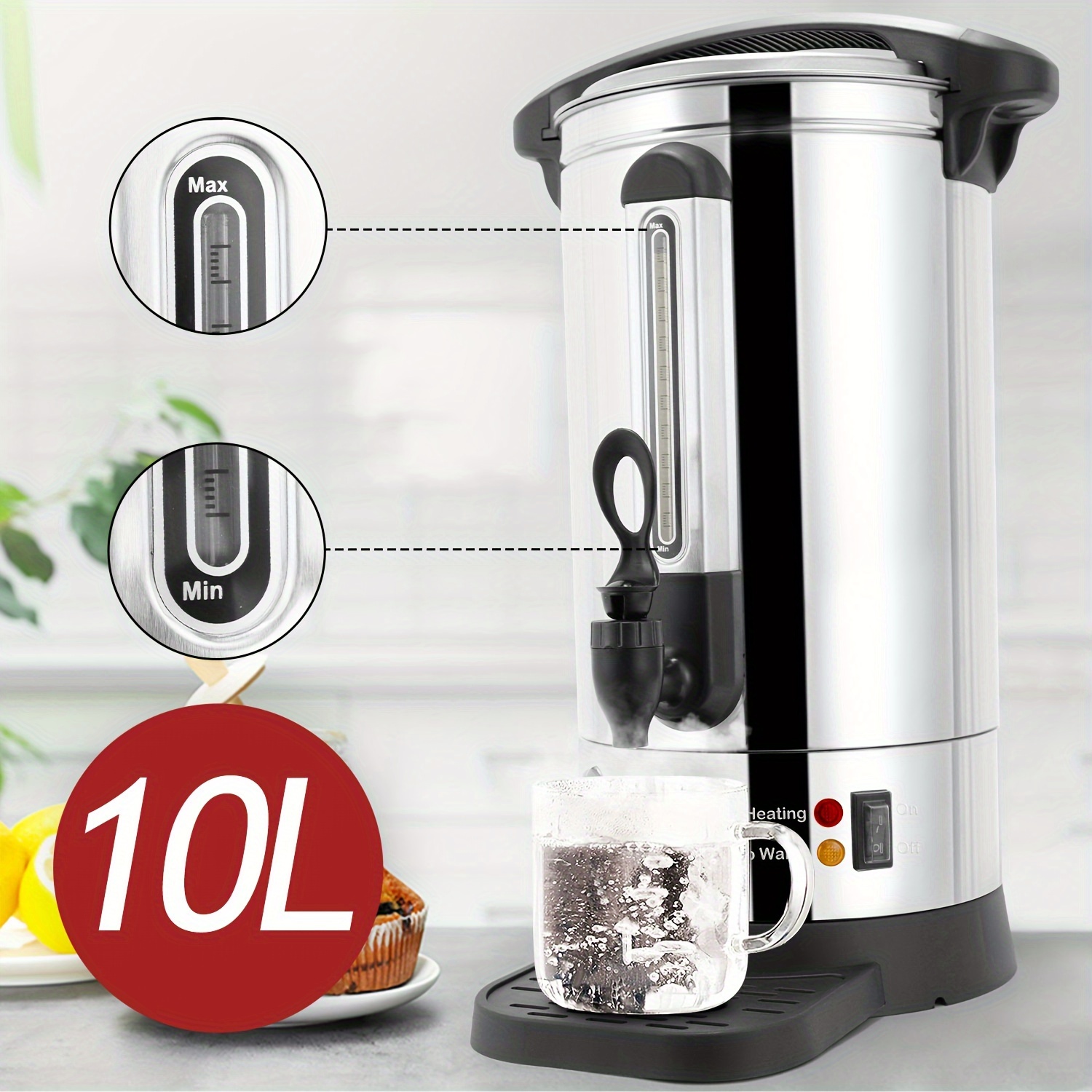 Heavybao Stainless Steel Electrical Hot Water Boiler Catering Water Urn Commercial Electric Tea Urn With Tap - Water Boiler And Stainless Steel Water Boiler Urn Price