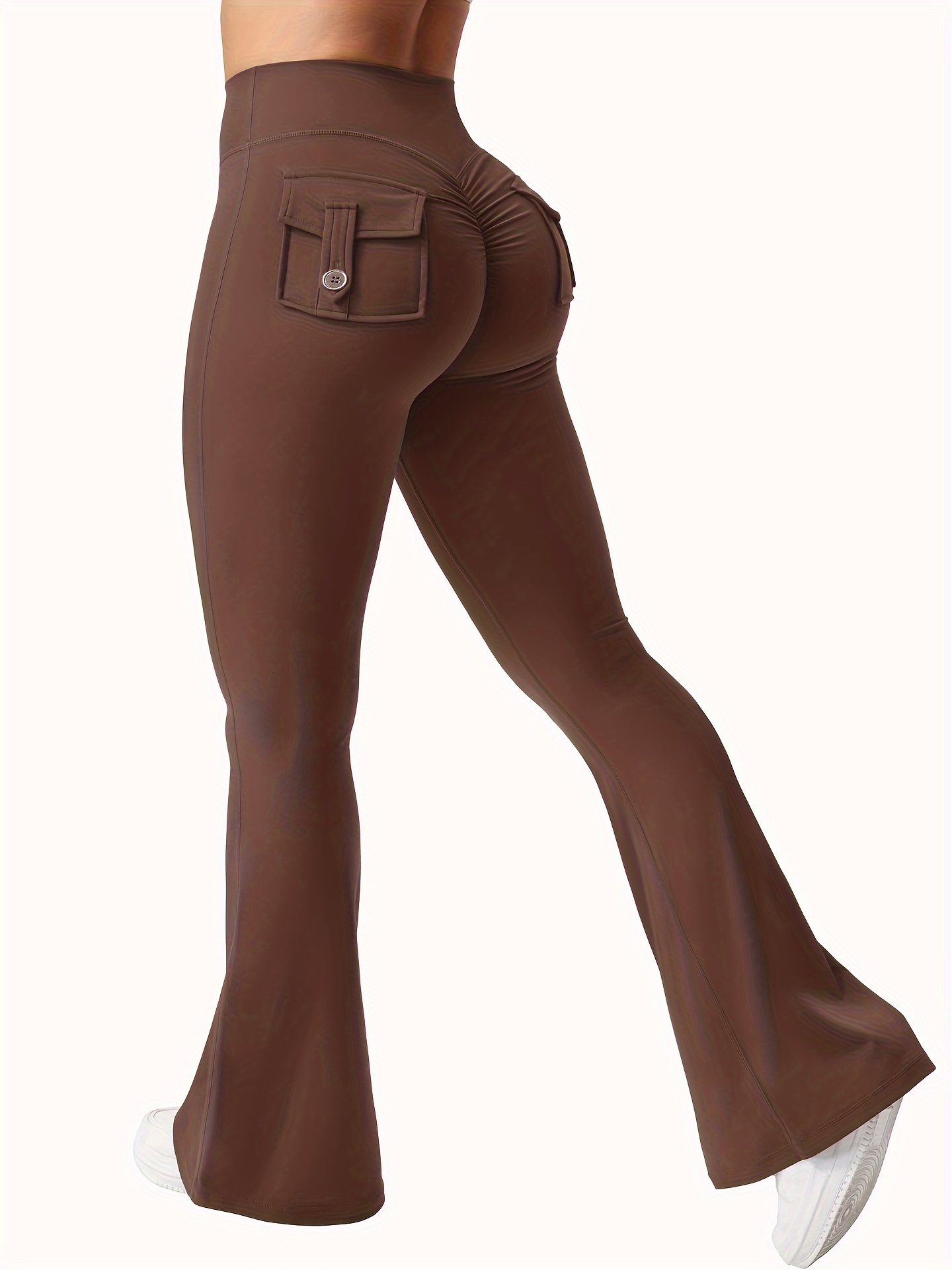 New Women'S Casual Loudspeaker Yoga Pants Training Loudspeaker Pants High Waist Work Clothes Belt Pocket Sportswear - Image 3