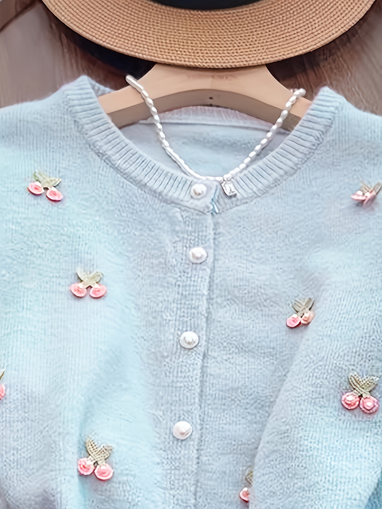 Elegant Ladies' Fashion Pearl Cardigan | Conventional Collar, Solid Color, Suitable for All Seasons