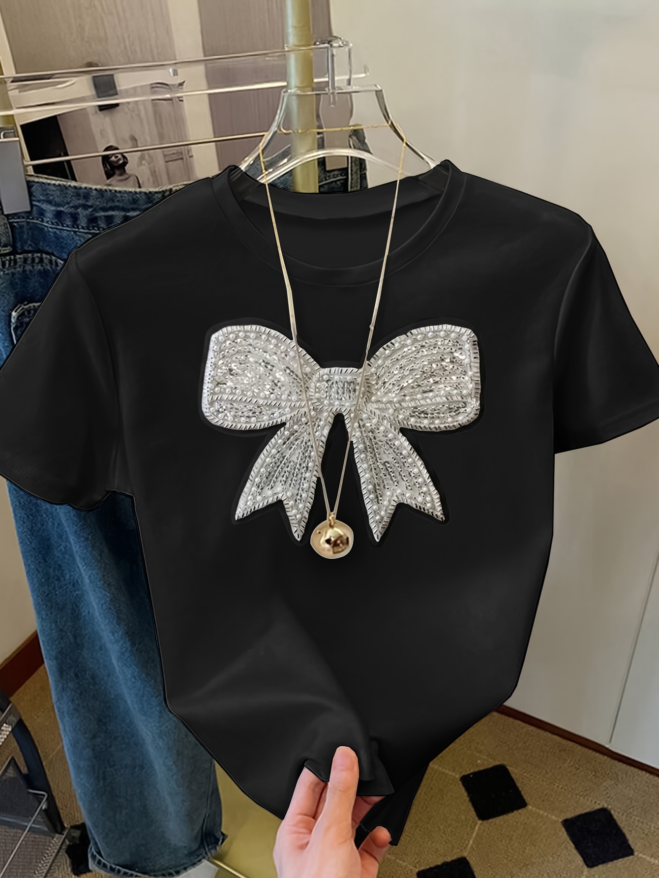 camiseta mujer pedrería top casual Temu Argentina