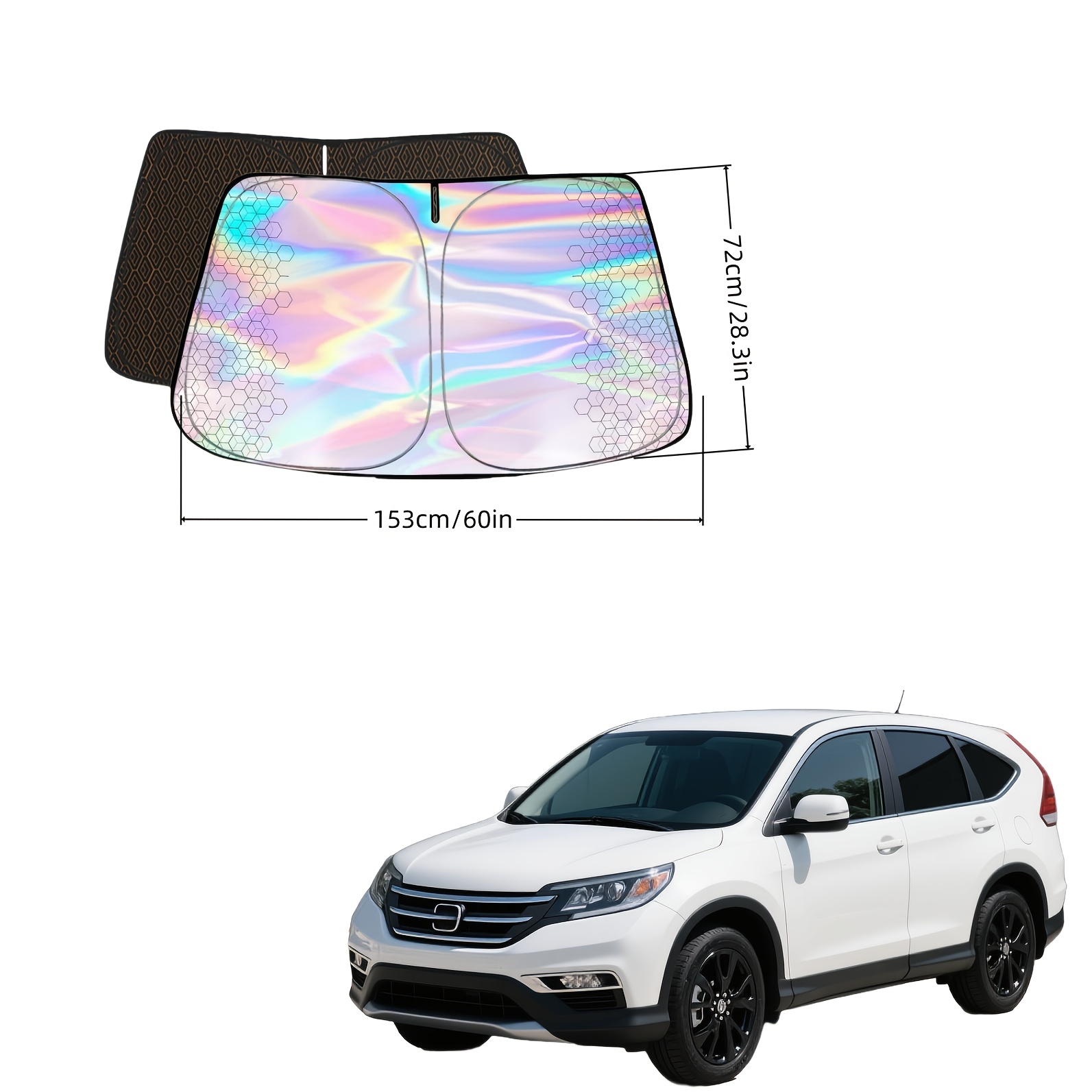 Car Sunshade For Crv That Blocks And Reduces Heat - Offers 99% Uv Protection, Features A Foldable And Non-deformable Design With A Frame, For Thermal Insulation, Protects Vehicle Interiors