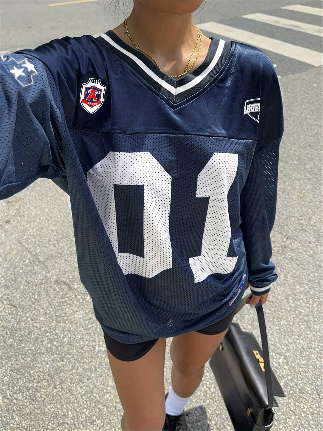 womens casual football jersey t shirt 11 number letter Temu