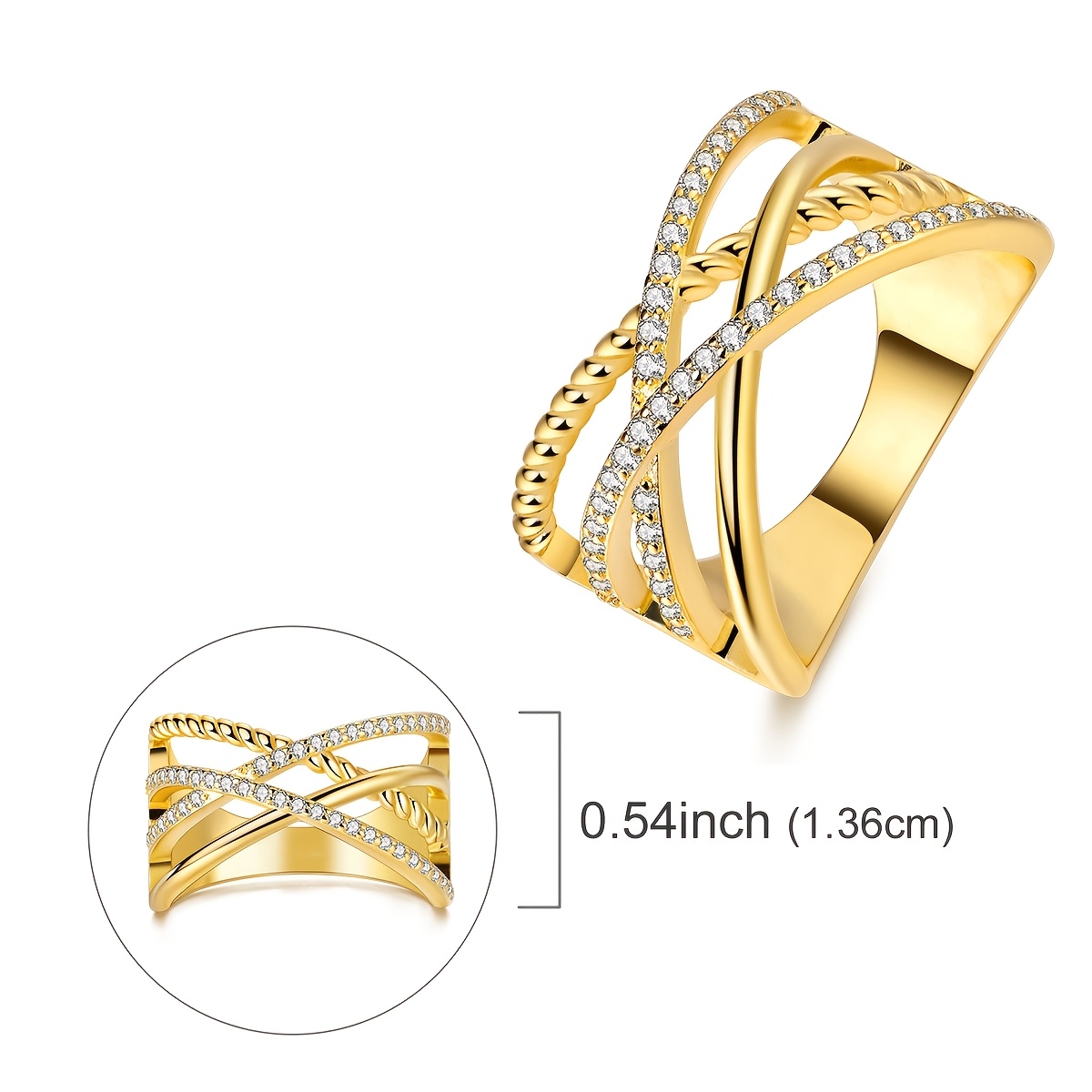 Women's Silvery Color Wrap Ring, Elegant Design for Gifting
