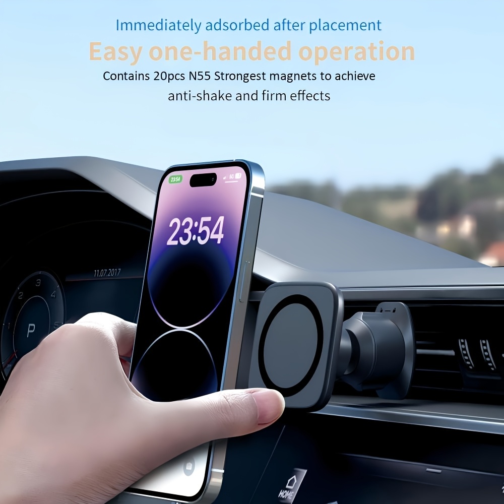 Temu MáGneses AutóTelefon Tartó - 2025-öS FrissíTéS 20 N55 ErőS MáGnessel, LéGterelő Telefontartó KéZnéLküLi VezetéShez, BiztonsáGos AutóKlipsz Tartó-image