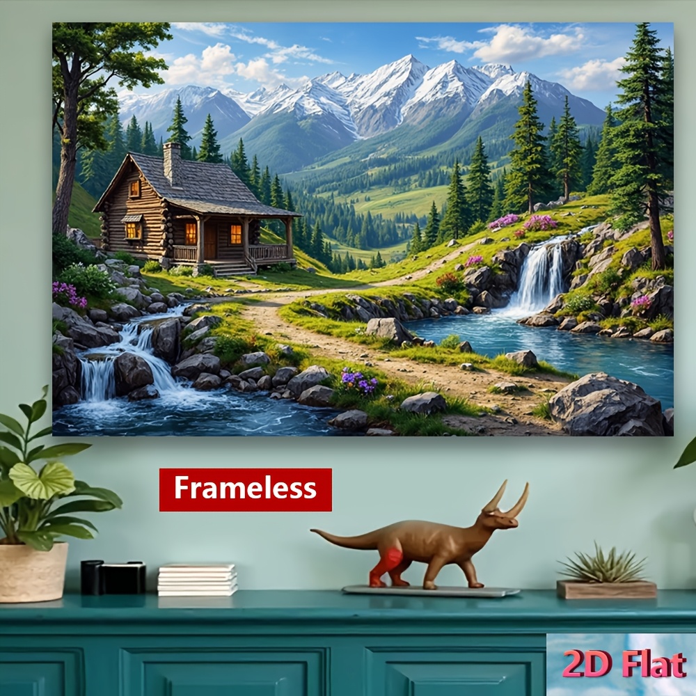 TEMU 2d Flat, [jit]2d Flat, 1pc, Frameless Canvas Painting Quality Printing, Posters And Prints, And Office Decor For Living Room Bedroom Kitchen
