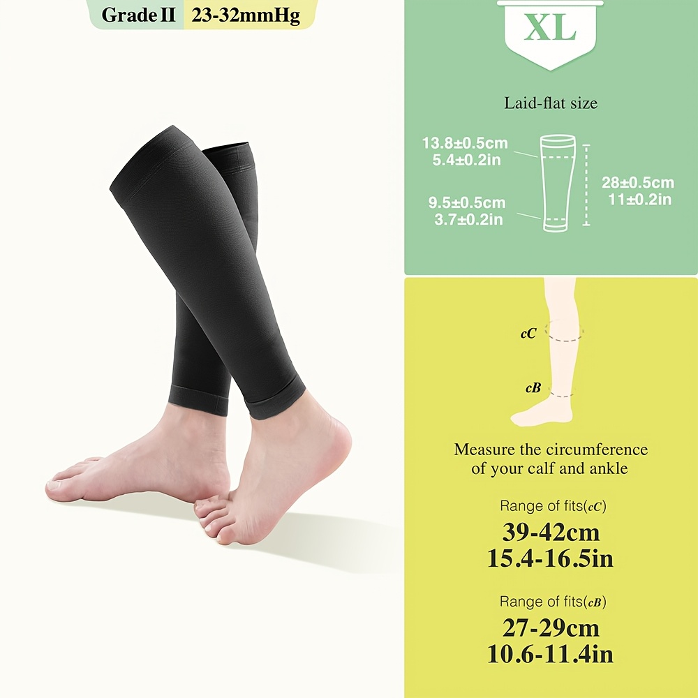 1 Pair Calf Sleeves 20-30 Mmhg, Perfect Calf Compression Socks