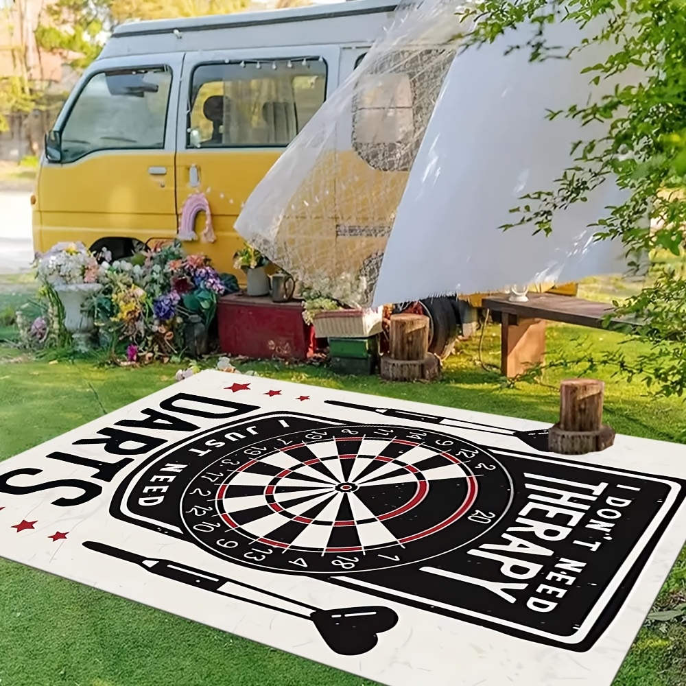 TEMU 1pc Darts Outdoor Carpet Floor Mat, Doorway Decorative Carpet, Outdoor Patio Camping Carpet, Living Room Bedroom Decorative Floor Mat