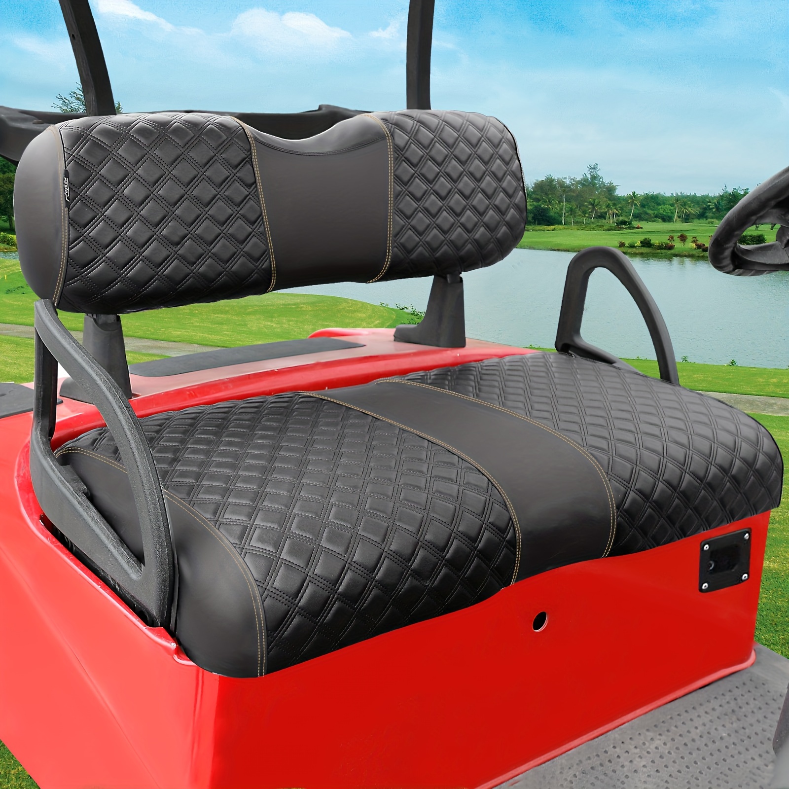 

Roykaw Golf Cart Premium Seat Covers Kit Fit For Ezgo Rxv Oem Ordinary Front Seat Cushion, Marine Grade Vinyl Material/more Sturdy And Comfortable, Breathable & Easy To Clean, Well Made Quality