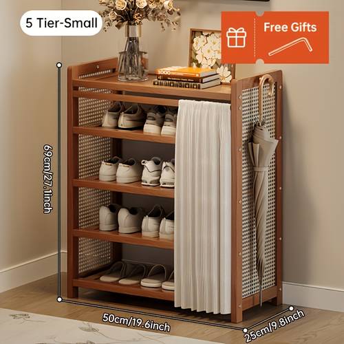 1 pc of shoe cabinet and curtain set independent integrated shoe cabinet multi purpose shoe cabinet rack made of is sturdy and durable suitable for such as bedrooms living rooms and