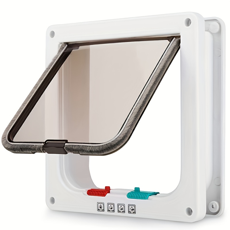 TEMU Big Cat Entrance (external Dimensions 9.9" X 9.2"), Locking Flap For Indoor And Outdoor Doors, Weather-resistant Pet Door For Pets With A Of Less Than 23"