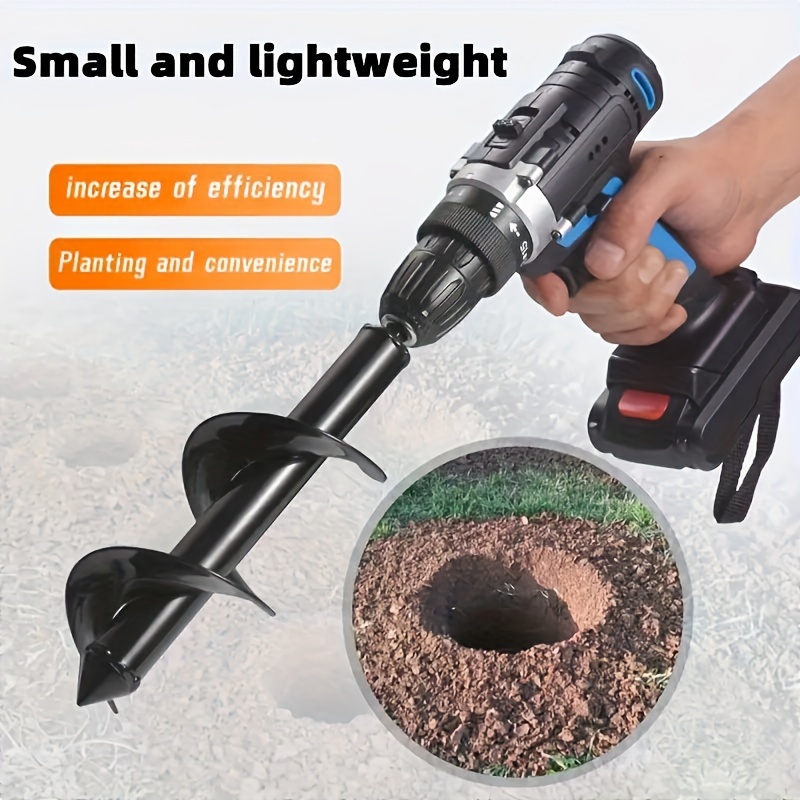 

1pc, Garden Auger Spiral Drill Bit, 22cm/8.66in Length, 4cm/1.57in Wide, 3/8" Hex Drive, Solid Steel, Easy Planting Digging Tool, Black Metal Planting Bit For Electric Drill, Hex Bit Organizer