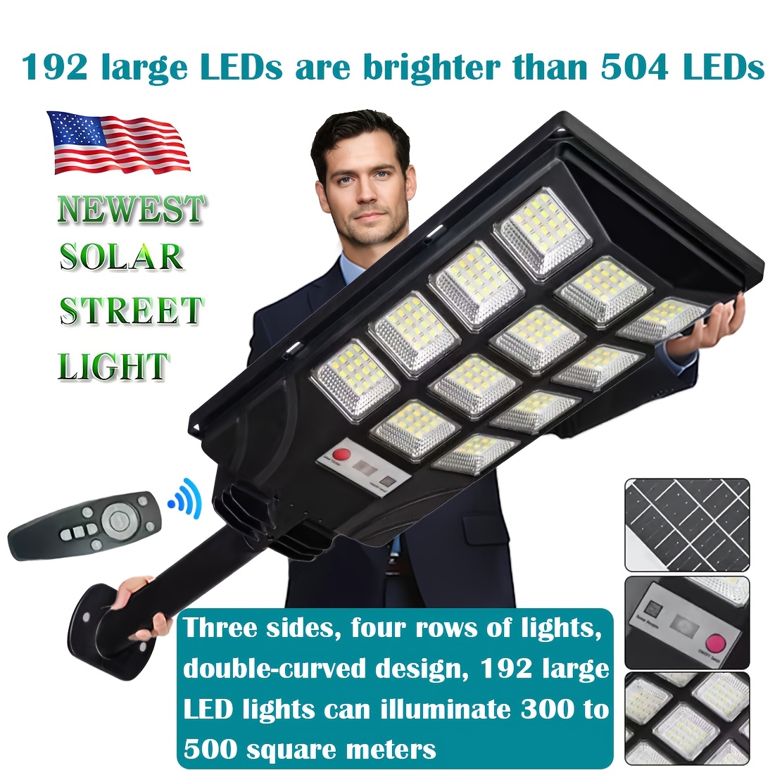 

Outdoor Solar Lights - Led Solar Lights - Solar Charging - High-quality And Energy-saving - Outdoor Street Lights - 3 Lighting - - For Commercial Areas, Parking Lots, Courtyards, Gardens, Sheds.