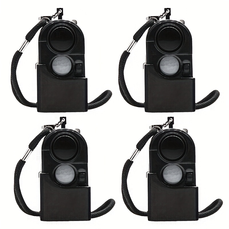4pcs   120db portable infrared alarm with led light 3 second delay 3   battery powered device for   personal safety   lr44 batteries   gear sleek   batteryoperated alarm