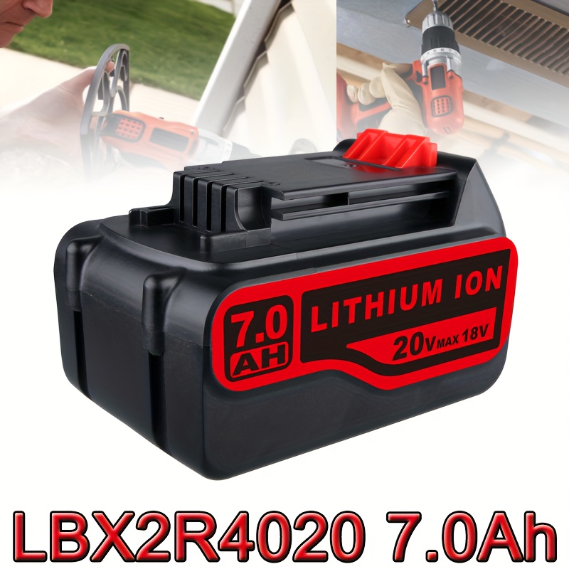 Image of 1pack 7.0ah Bdl1810 18v (20vmax) Long-lasting 20vmax Lbx2r4020 Lithium Battery For Black And Decker 20 Volt Lbx20 Lbxr20 Lbxr20b Lbxr2020 Lbx4020 Lb2x4020 Lst220 Tool Battery
