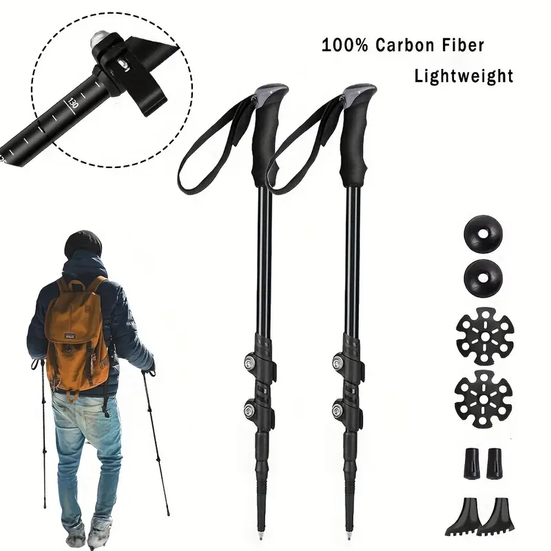 100 carbon fiber trekking poles lightweight collapsible Temu Denmark