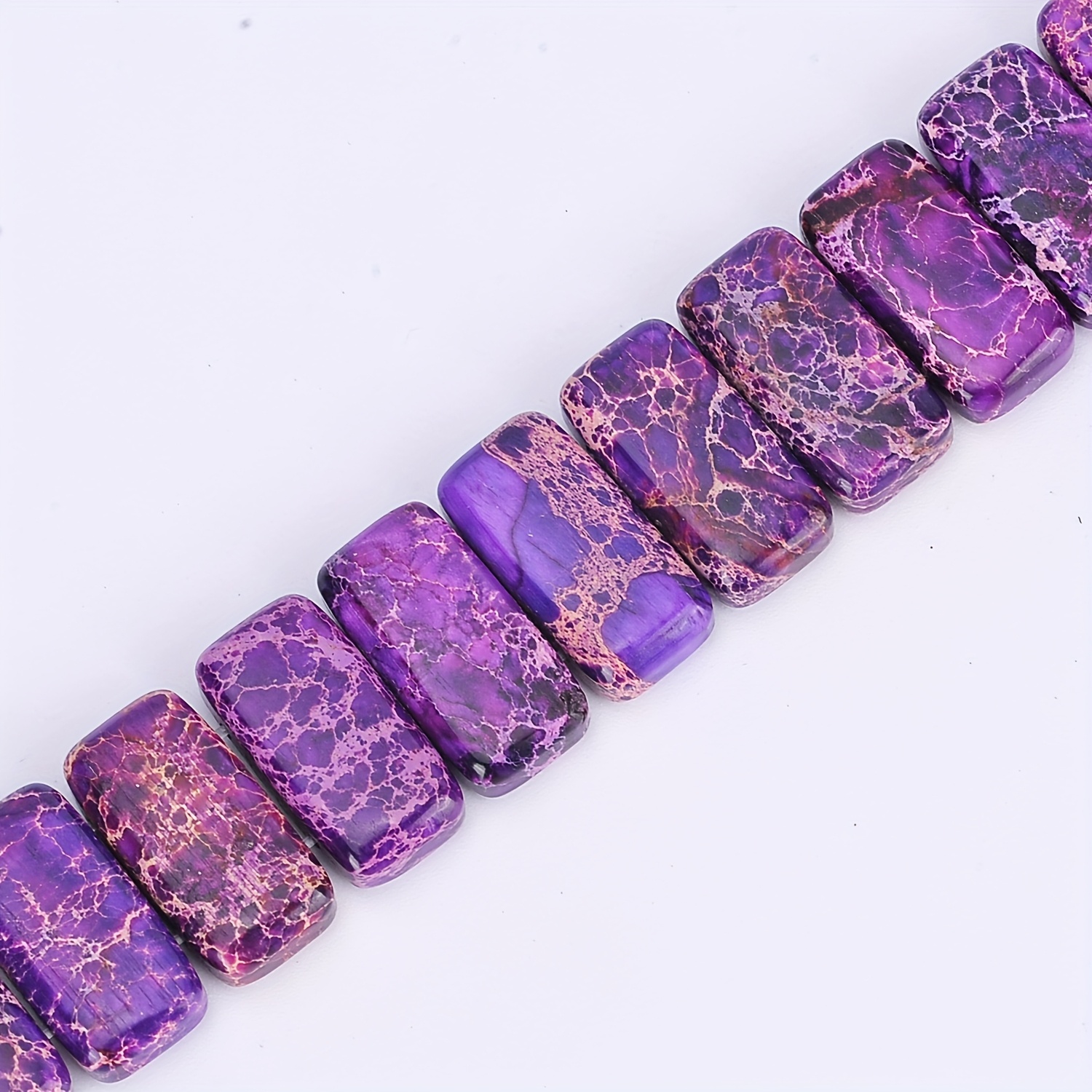 TEMU 20 pièces de perles rectangulaires en d' naturelle colorée 10x20mm pour la création de bijoux DIY et bracelets charmants