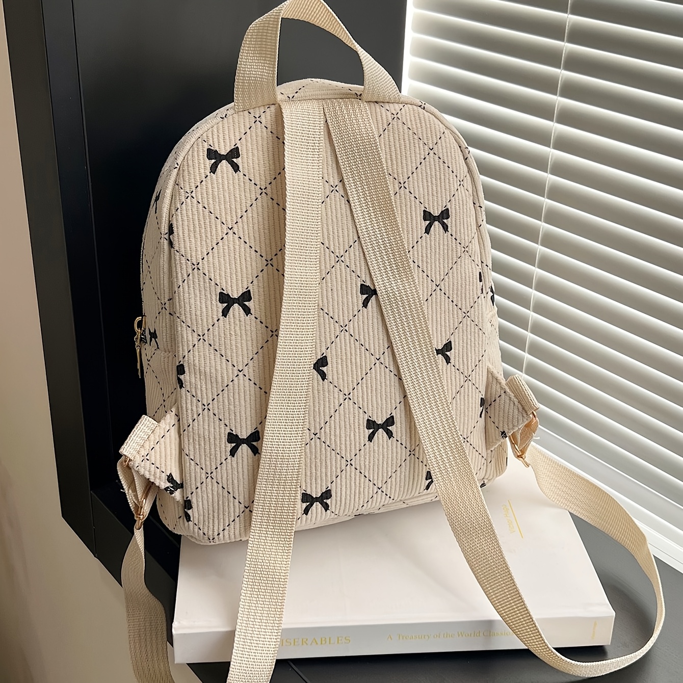 1pc trendy cherry print mini backpack women stylish nylon - Temu display picture 1