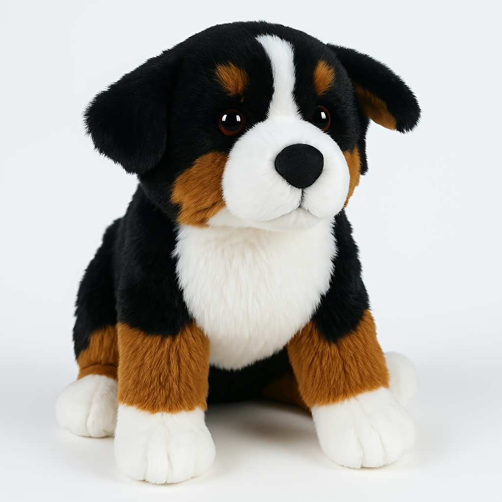 Image of Realistic Bernese Plush Toy - An Little Dog, A Lifelike And Adorable Puppy Doll, Suitable For Children And Adults, Making It The Perfect Birthday Gift And Room Decoration, High-quality Stuffed Animal