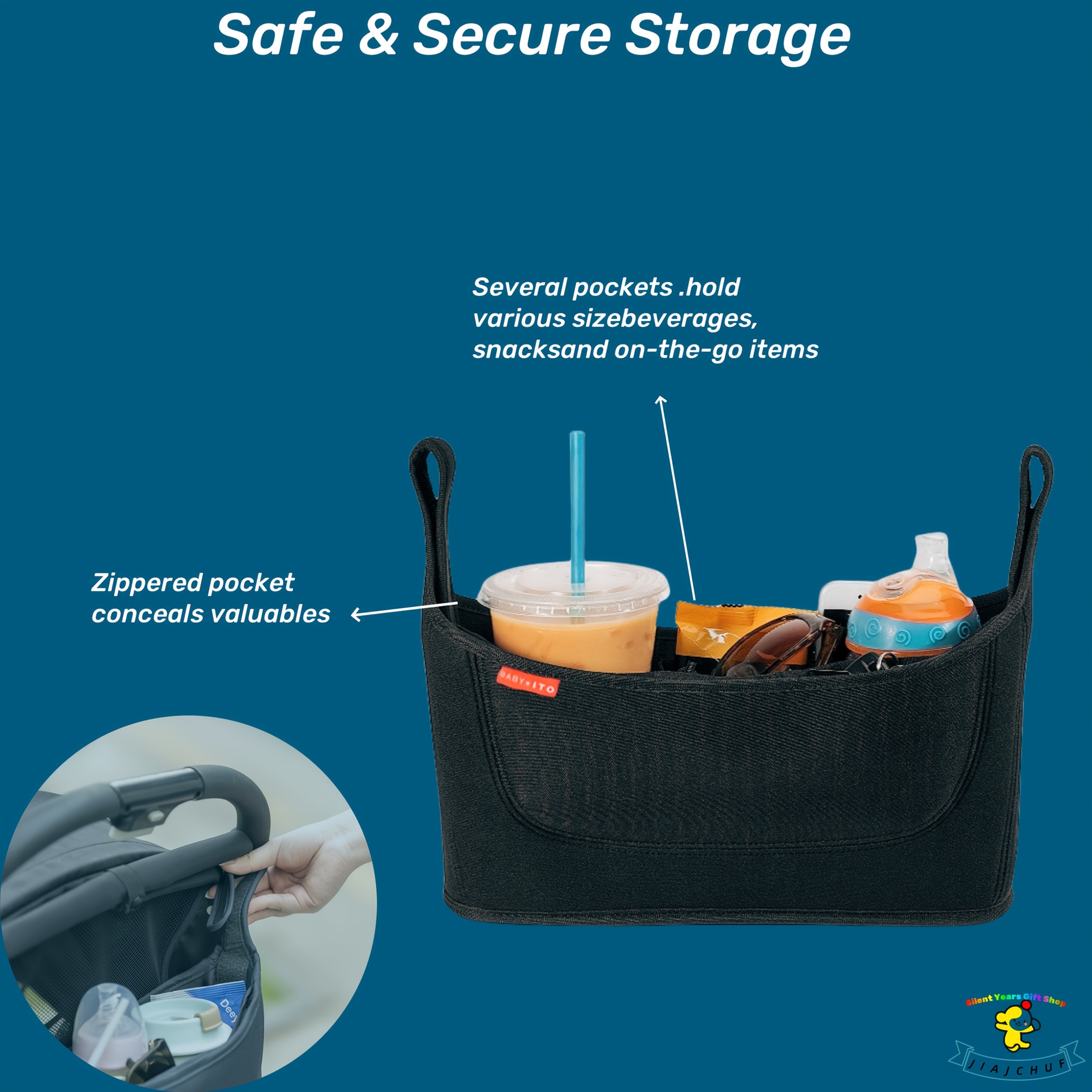 Versatile Stroller Organizer Bag for Uppababy, Britax BOB & More