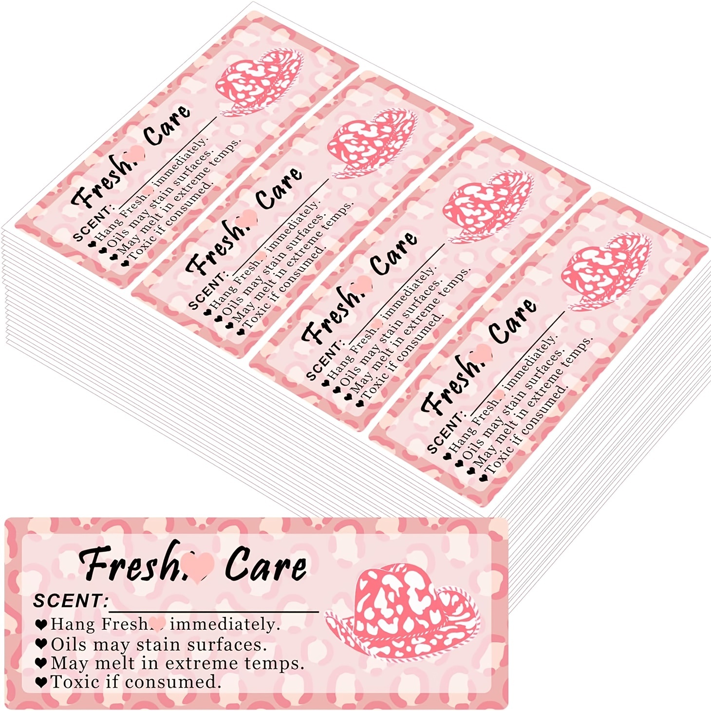 

200-pack Freshies Care Instruction Labels 1x2.5 Inch With Scent Line For Diy Crafts - Paper Freshies Supplies For Aromatherapy