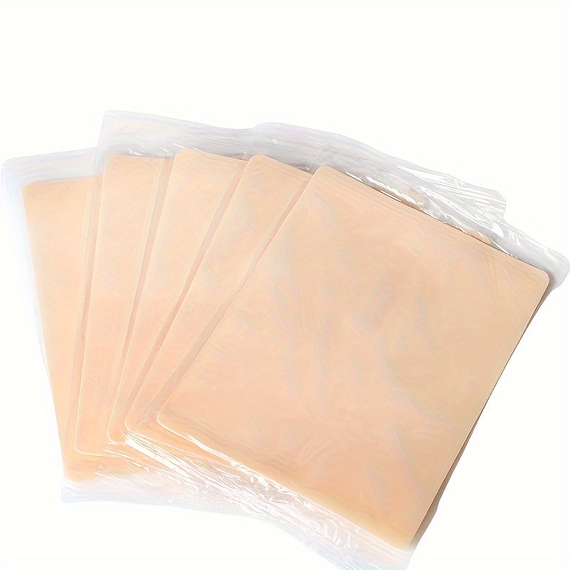 Image of Blank Tattoo Practice Skin -5pcs Of Tattoo Skin Practice Double-sided 19 X 14.3cm Fake Skin Tattoo And Eyebrow Practice Skin Suitable For Tattoo Products, Beginners, And Experienced Artists
