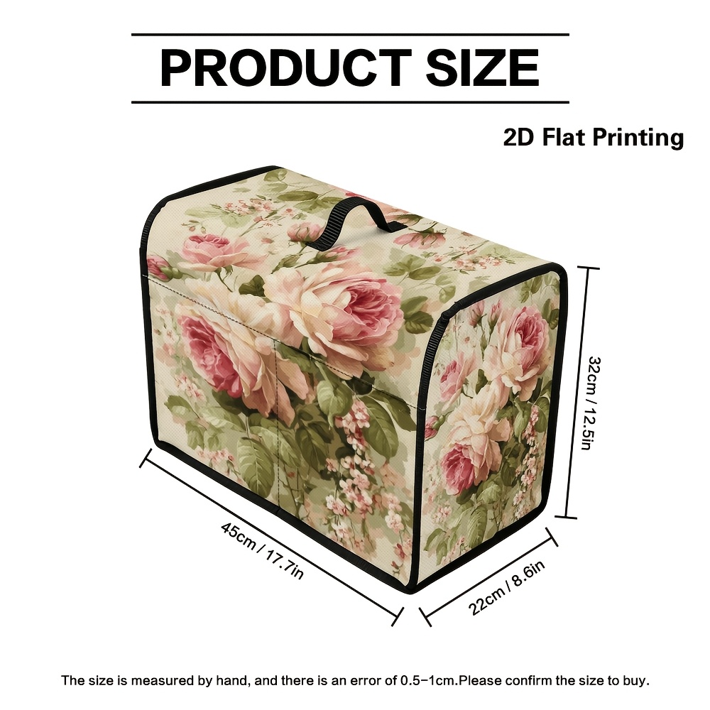 TEMU 1pc Roses Sewing Machine Cover - Protective Case Suitable For, Compatible For Most Sewing Machines, Dust Cover For Storage & Transport,