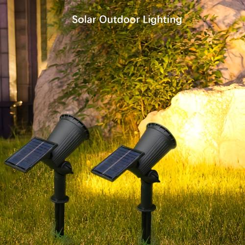 9led solar spotlights dimmable outdoor solar landscape lights to courtyards gardens trees suitable for street lighting and holiday decorations white multicolour