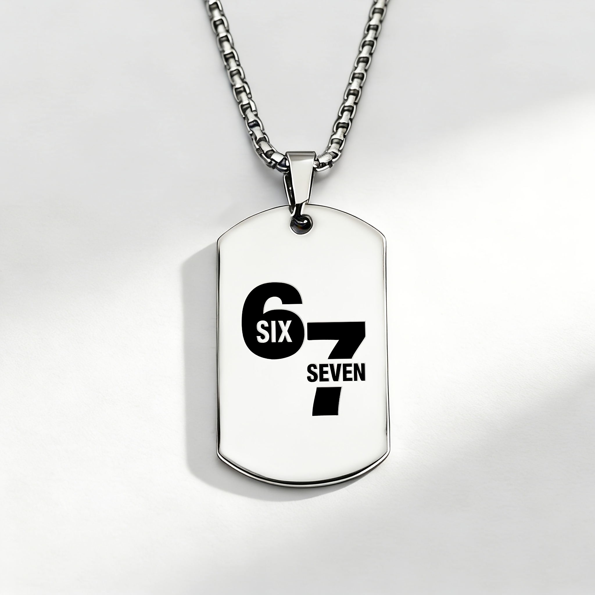 E-shop 1 Stück Edelstahl 6 Nummer 6 & 7 Anhänger Halskette - Zahlen, Minimalistischer Herrenschmuck Geschenk für den , Chinesisches Neujahrsgeschenk,