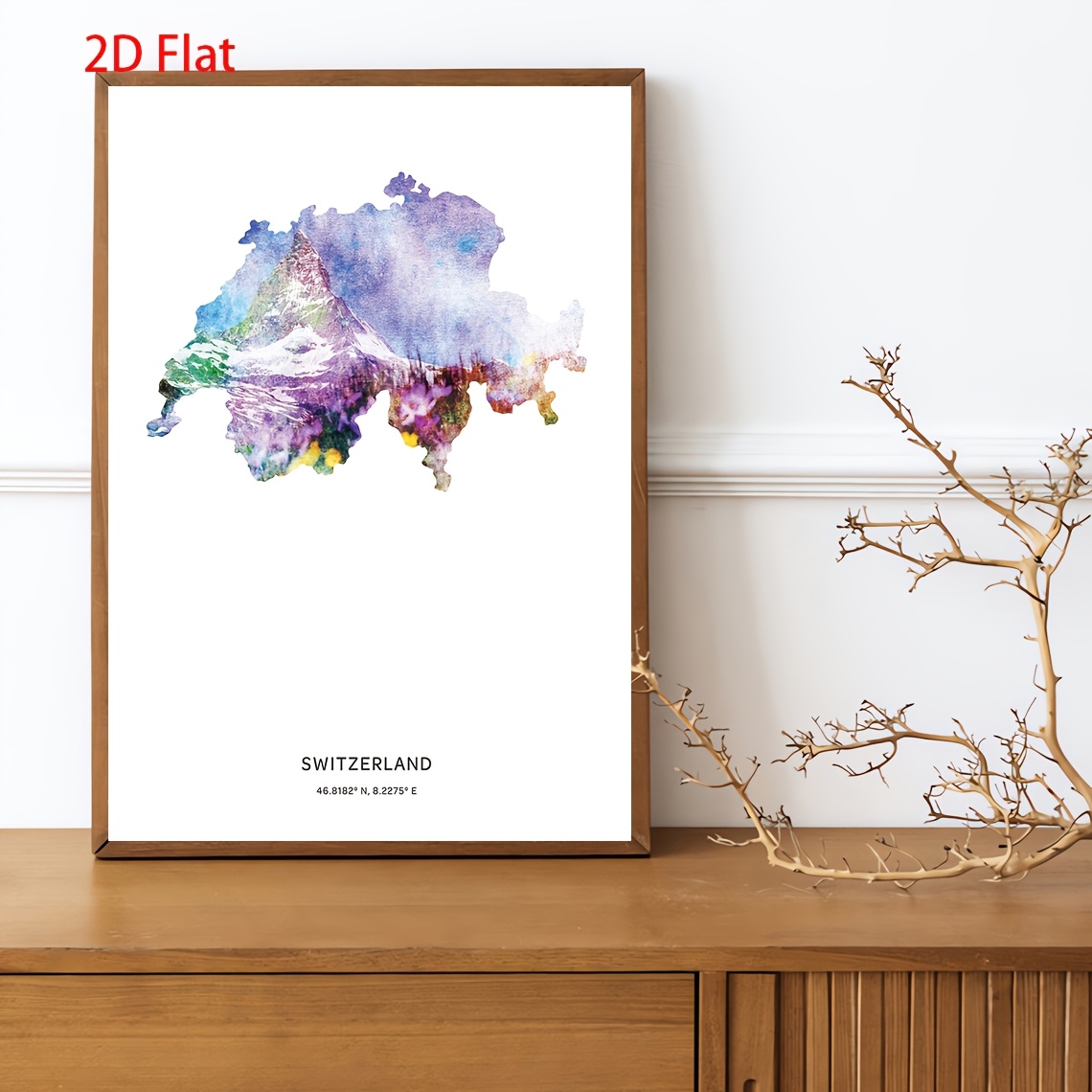 2D Flat Swiss Printmaking Canvas Art Poster, Unframed